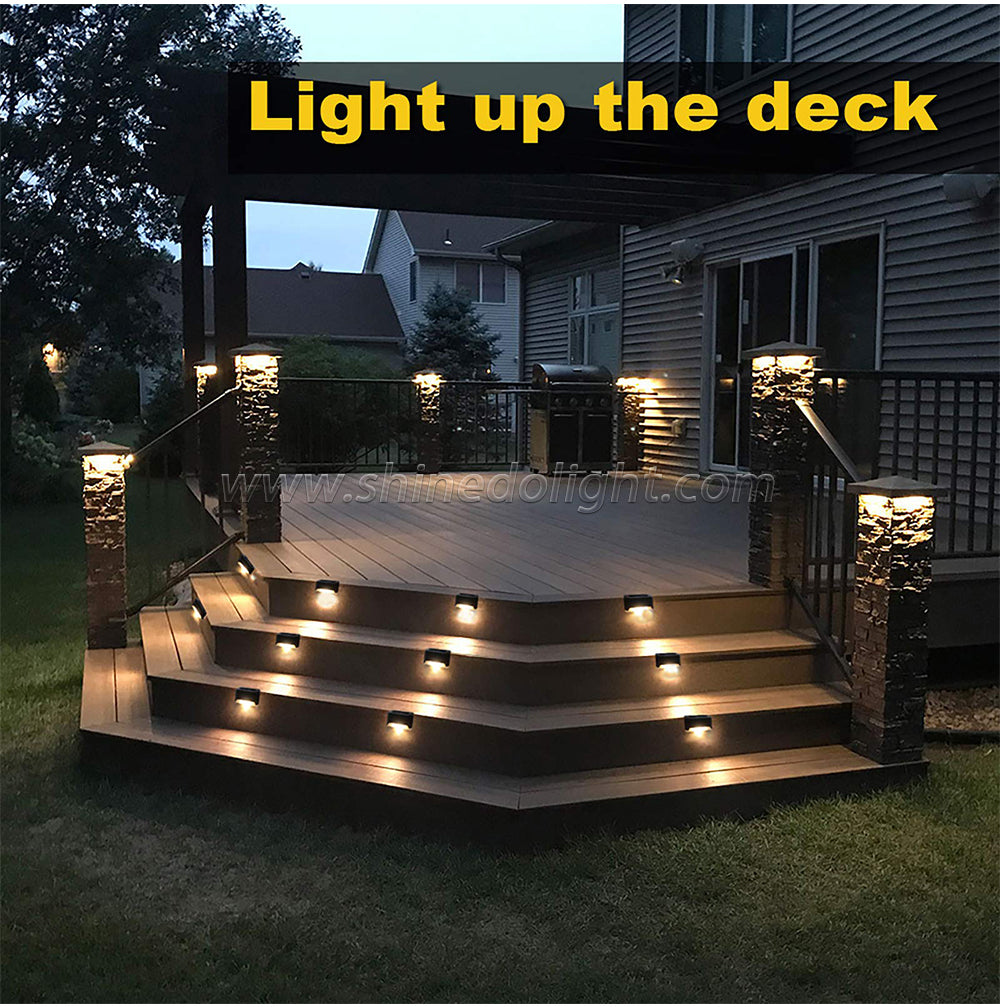 Solar Deck Lights Outdoor, Solar Step Lights Waterproof Led Solar lights for Outdoor Stairs, Step , Fence, Yard, Patio, and Pathway(Warm White),