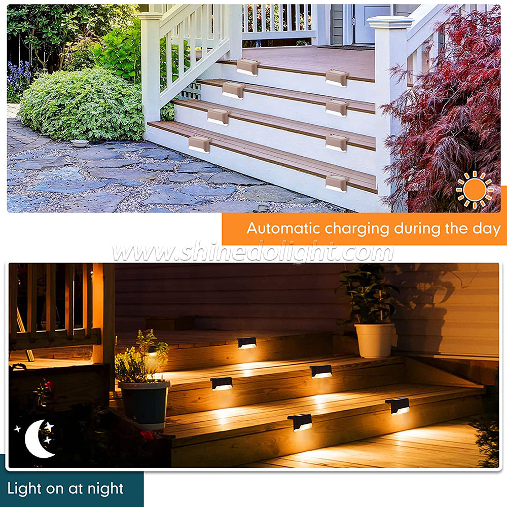 Solar Deck Lights Outdoor, Solar Step Lights Waterproof Led Solar lights for Outdoor Stairs, Step , Fence, Yard, Patio, and Pathway(Warm White),