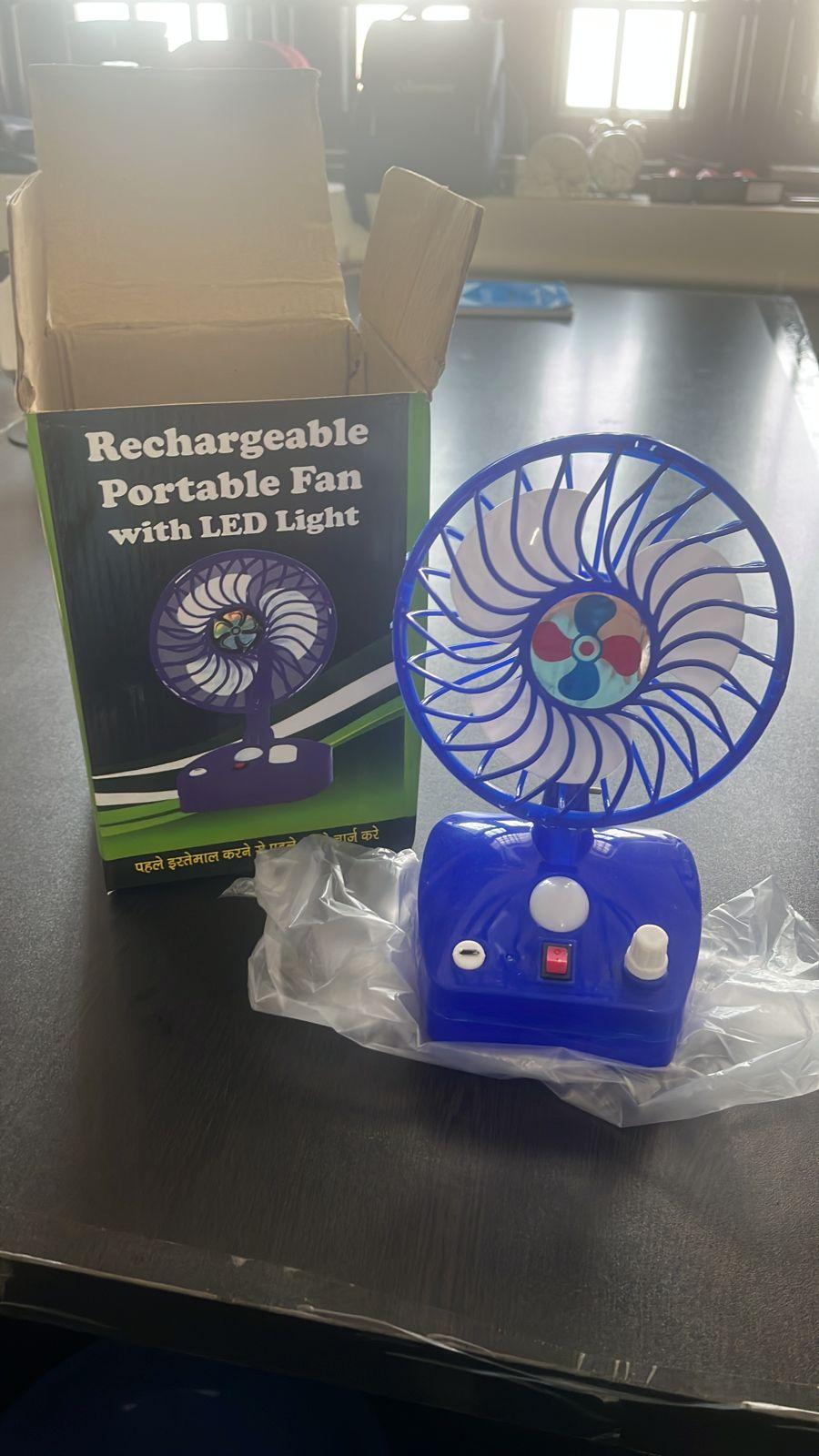 2 IN 1 Rechargeable Portable Table Fan with LED light Success, Powerful Rechargeable Table Fan with LED Light, Table Fan for Home, Table Fans, Table Fan for Office Desk, Table Fan High Speed, Table Fan For Kitchen