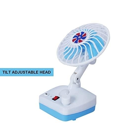 2 IN 1 Rechargeable Portable Table Fan with LED light Success, Powerful Rechargeable Table Fan with LED Light, Table Fan for Home, Table Fans, Table Fan for Office Desk, Table Fan High Speed, Table Fan For Kitchen