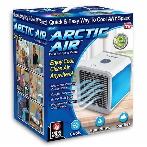 Arctic Air Pure Chill Evaporative Air Cooler By Ontel - Powerful 3-Speed Personal Space Cooler, Quiet, Lightweight And Portable For Bedroom, Office, Living Room & More,